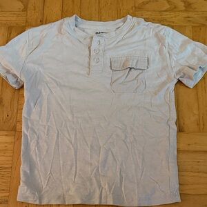 Old Navy Light Blue Short Sleeve Henley with Chest Pocket